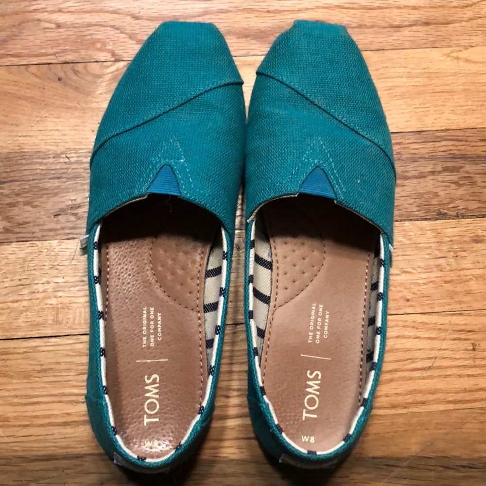 Toms W size 8 bluish/green